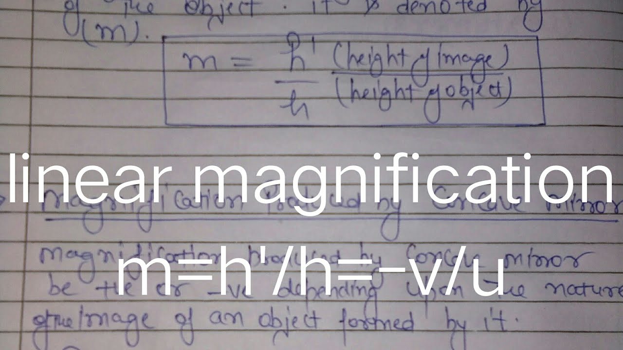 Linear magnification produced by concave mirror.. 12th grade physics