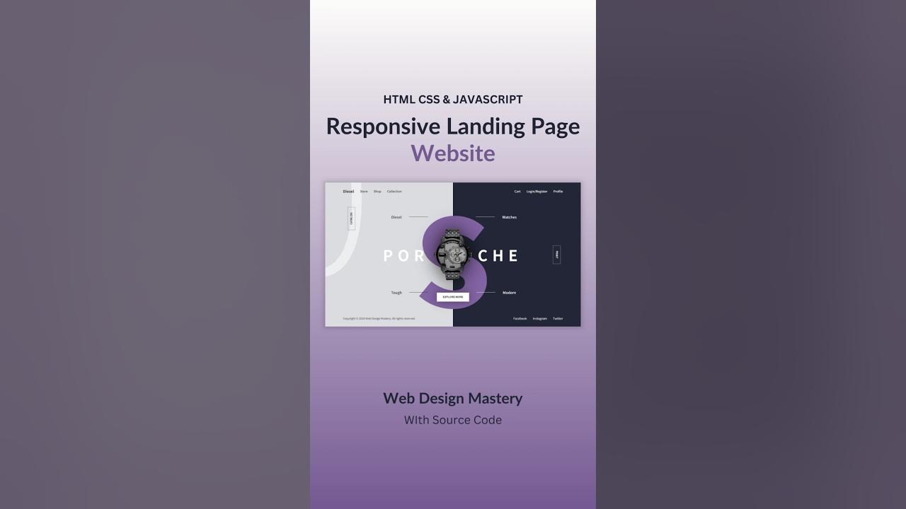 Responsive Landing Page Using HTML CSS & JavaScript #webdevelop # ...