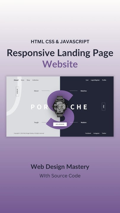 Responsive Landing Page Using HTML CSS & JavaScript #webdevelop # ...