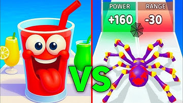 Spider Run VS Juice Run - All Levels speedrun Gameplay walkthrough Android iOS