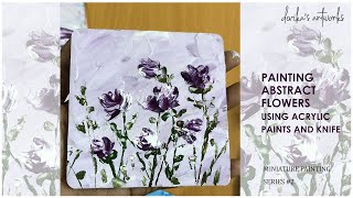 Acrylic knife painting/Lavender flowers/Abstract knife painting tutorial