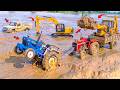 Jcb 3dx Holland Tractor Muddy Accident Pulling Out Jcb Crane Excavator ? Kids Toys Cartoon | ZR Toys