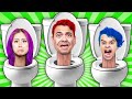 SKIBIDI NO HAND ONE HAND TWO HAND CHALLENGE | CRAZY 24 HOURS TOILET CHALLENGES BY CRAFTY HACKS PLUS