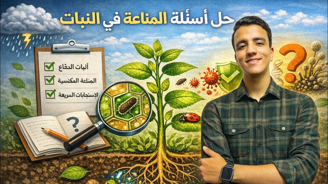 حل على المناعة فى النبات - أحياء تالتة ثانوي 2026