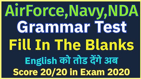 Airforce XY, Navy SSR-AA, NDA Exam 2020 English Test || #LIVE English Test