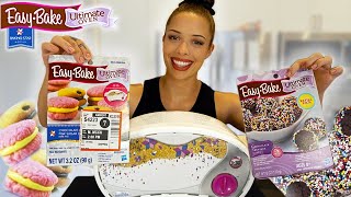 Baking &amp; Trying EASY BAKE OVEN Recipes! (surprisingly good lol)