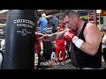 ANDY RUIZ JR DROPPING BOMBS ON THE HEAVY BAG! SHOWS OFF SPEED & PRECISION DURING WORKOUT