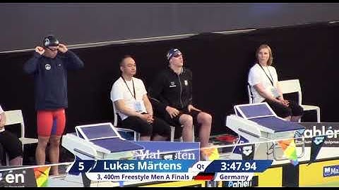 LUKAS MÄRTENS 400M FREESTYLE WORLD RECORD 3:39.96 !!!!