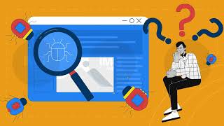 Bugs detection and debugging in web development 2D animation concept