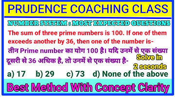 The sum of three prime numbers is 100 If one of them exceeds another by 36 then one of the number is