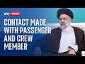 Iran helicopter crash contact made with passenger and crew member