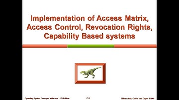 Implementation of Access Matrix, Access Control, Revocation Rights, Capability Based systems
