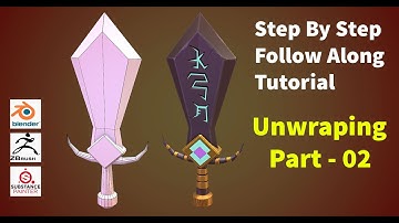 LowPoly Stylized Sword#Modeling#Unwraping#Sculpting#Texturing in Blender2.8#ZBrush#Substance Part-02