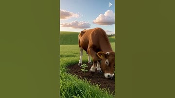a cow working hard and make field #ai #cow #field