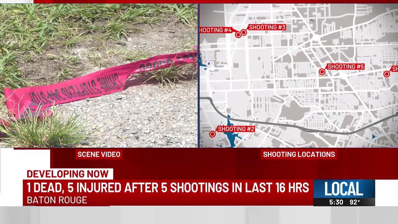 Police investigate multiple overnight shootings in Baton Rouge; 1 killed, several injured