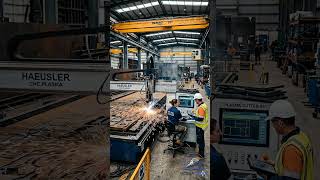 ⚙️🔥 Precision in every cut. The steel begins its transformation into a ship.#CNC #AIVideo #FYP