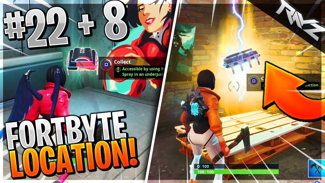 Fortbyte #22 & #8 Location | Accessible By Using Rox Spray In An Underpass (Fortnite Fortbyte Guide)