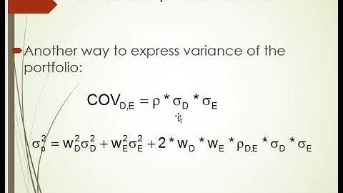 OPtimal risky portfolios PT1