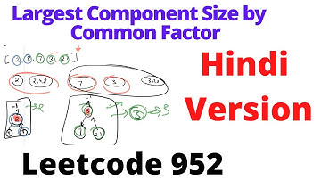 Largest Component Size by Common Factor | leetcode 952 | Hindi