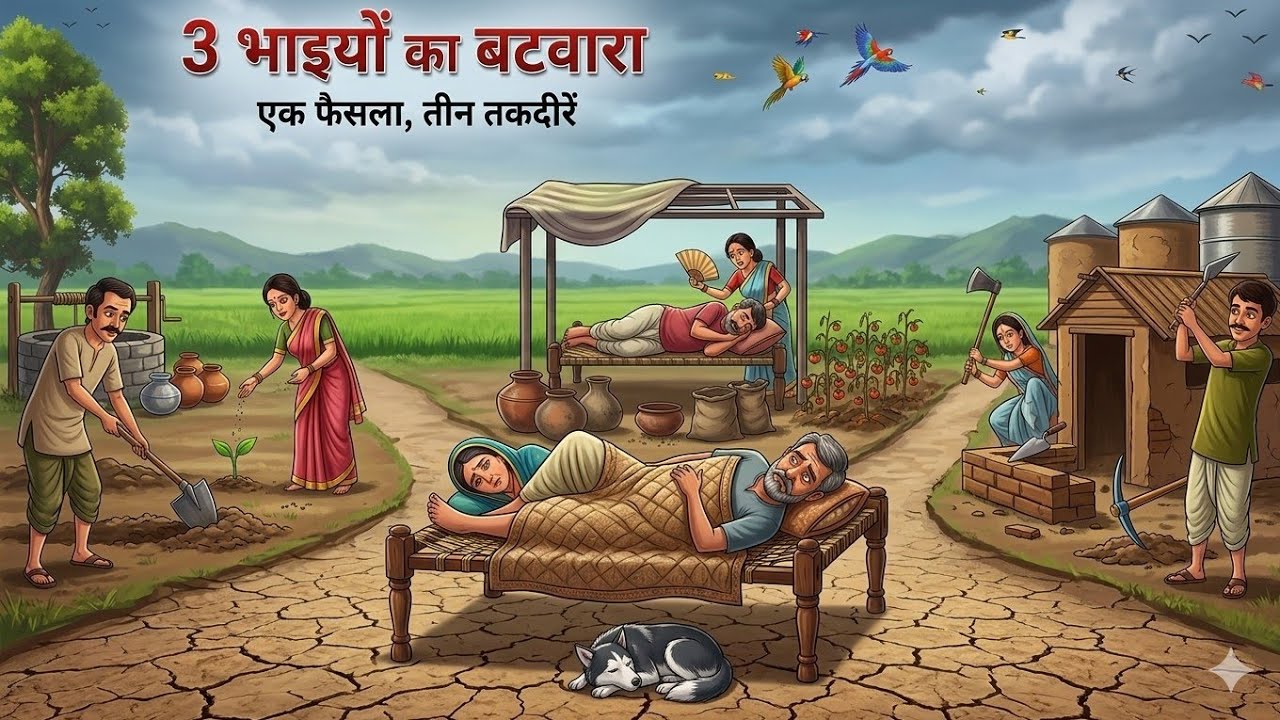 3 भाइयों का बँटवारा 👨‍👦‍👦 वसीयत का फैसला 📜 कड़वी सच्चाई? 💔 | Hindi Kahani 