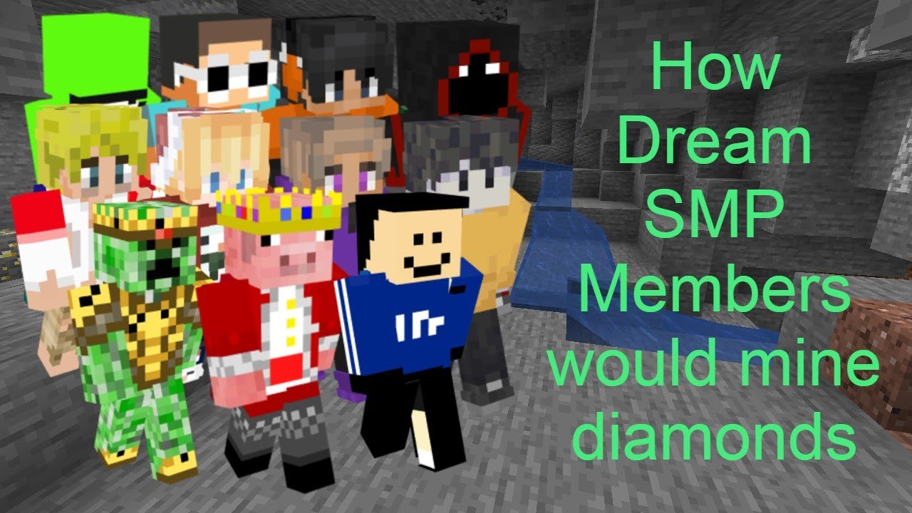 How Dream SMP Members would mine for diamonds - YouTube