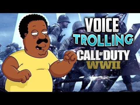 WW2 VOICE TROLLING - CLEVELAND BROWN PLAYS CALL OF DUTY! (WW2 Family Guy Troll)