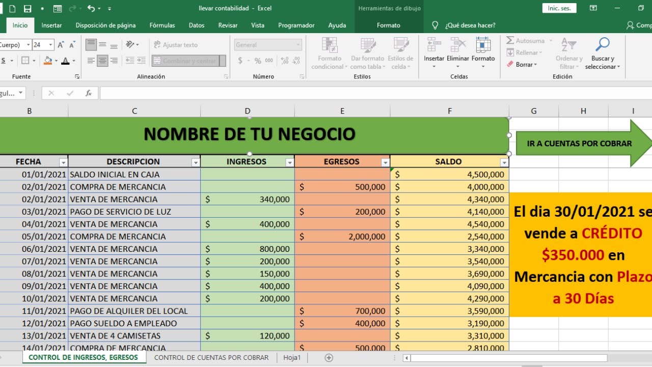 Como hacer un inventario en excel