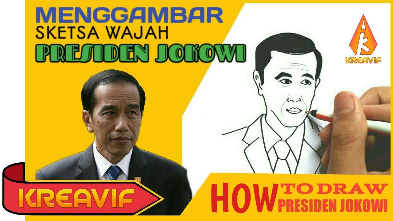 Kumpulan Mewarnai Gambar Sketsa Wajah Pak Jokowi - Desain Interior Exterior