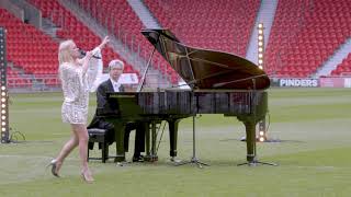 Rachael Wooding sings Queen's Somebody to Love at Doncaster Keepmoat Stadium