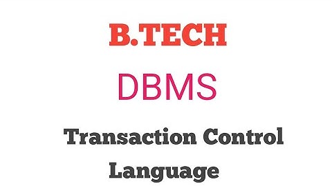Mastering DBMS Transaction Control Language in BTech JNTUK/JNTUGV R20 Syllabus✍🏼🦋💫