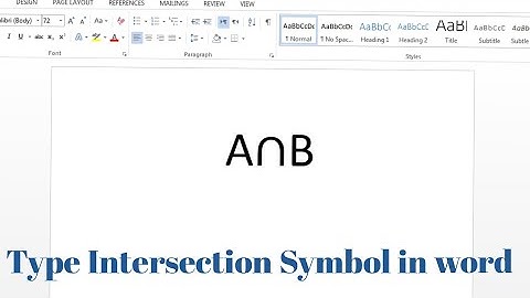How To Write Intersection symbol in Word | How Insert Intersection Sign in Microsoft Word