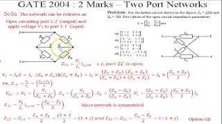 Video Solution to GATE ECE-2004 Problem (Two port Networks)