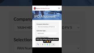 YASH High voltage allotment out 🤘 #ipoallotment #ipoallotmentstatus #ipoanalysis #stockmarket #ipo