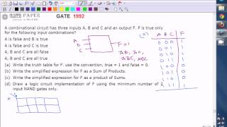 GATE 1992 ECE Design and Realization of Combinational circuit with three inputs A, B and C
