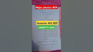 Major 4th Physics 404 semester 4th NEP previous year question paper university of jammu #exam