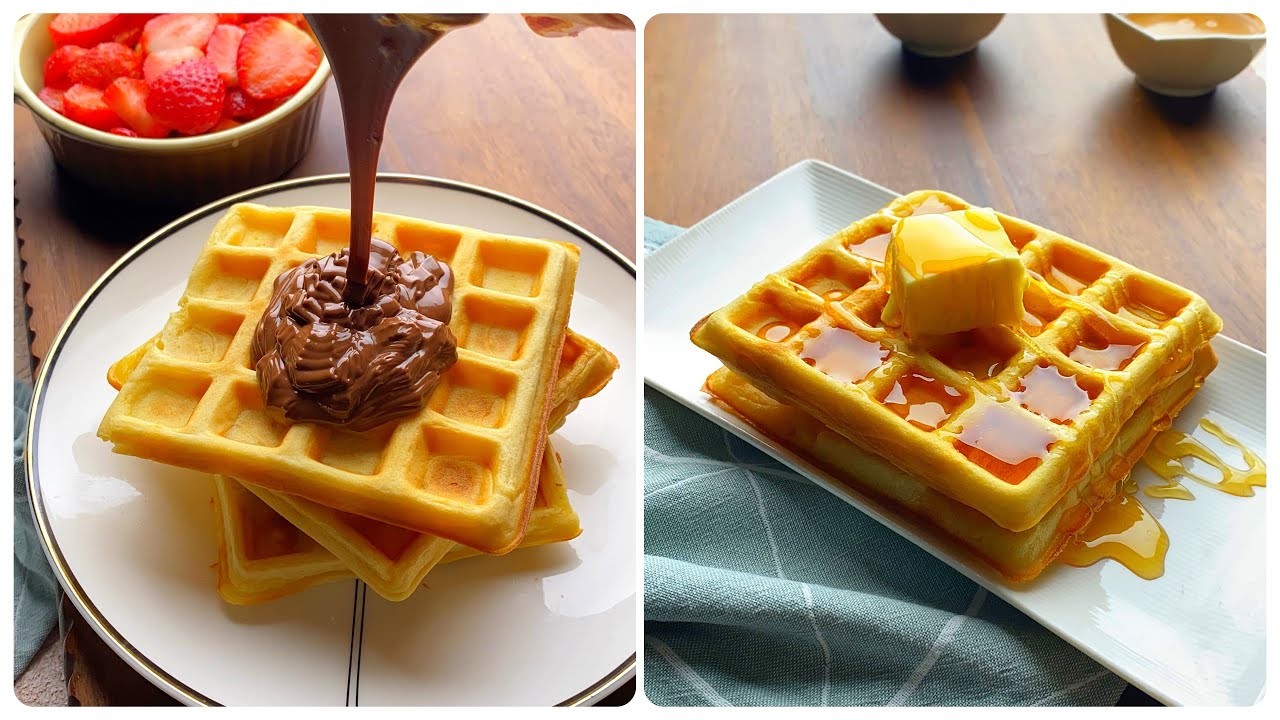 وافل 🧇 مقرمش لمده طويله وطعمه احلي من المحلات❗️ #waffle