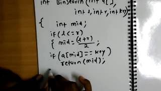 binary search recursive function
