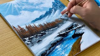 Snowy Morning / Acrylic Painting for Beginners / STEP by STEP