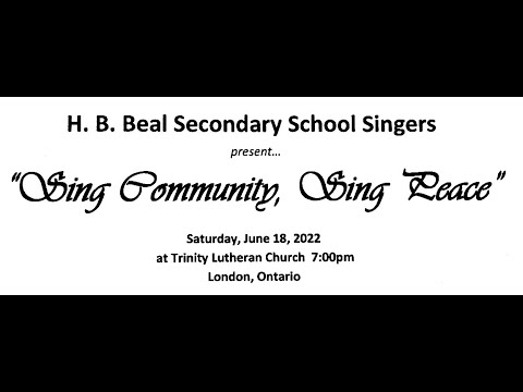 H. B. Beal School Singers "Sing Community, Sing Peace"
