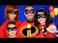 Disney Pixar Incredibles 2 Party Mr. Incredible, Elastigirl, Violet, Dash, and Jack Jack Costumes!