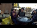 Cousin gets soaked on water ride.