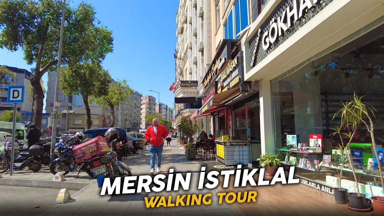 Mersin İstiklal Caddesi Walking Tour - 4K Türkiye