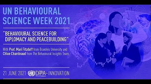 Behavioural Science for Diplomacy and Peacebuilding (UN DPPA)