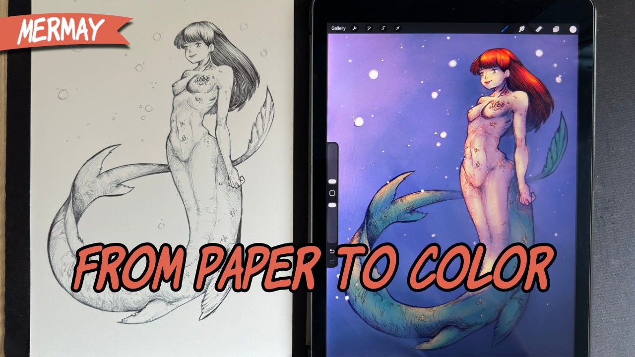 My first Mermay drawing challenge - YouTube