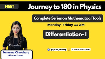 Differentiation- I | Basic Maths and Vectors for NEET | 180/180 in Physics with Tamanna Chaudhary