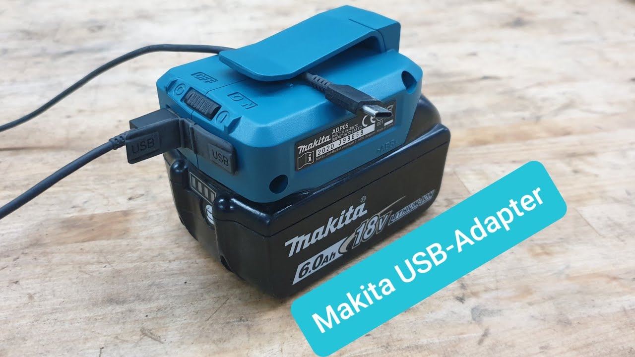 Controverse slijtage ondergronds Makita 18V Akku-USB-Adapter DEBADP05 (DEAADP06) - YouTube