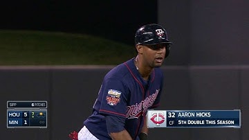 HOU@MIN: Hicks plates Escobar with a double to center