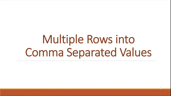 SQL - Multiple rows into comma separated values