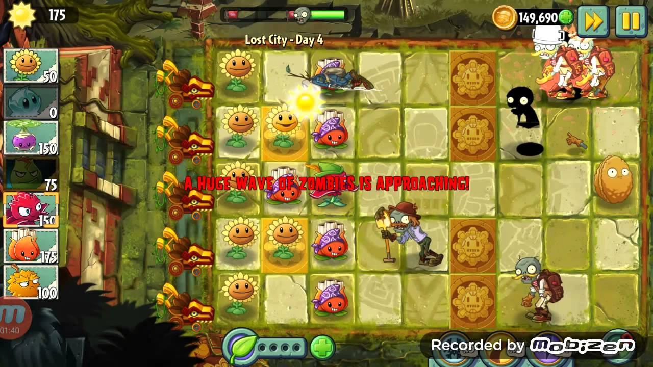 Plants vs Zombies 2 Lost City Day 4 - YouTube