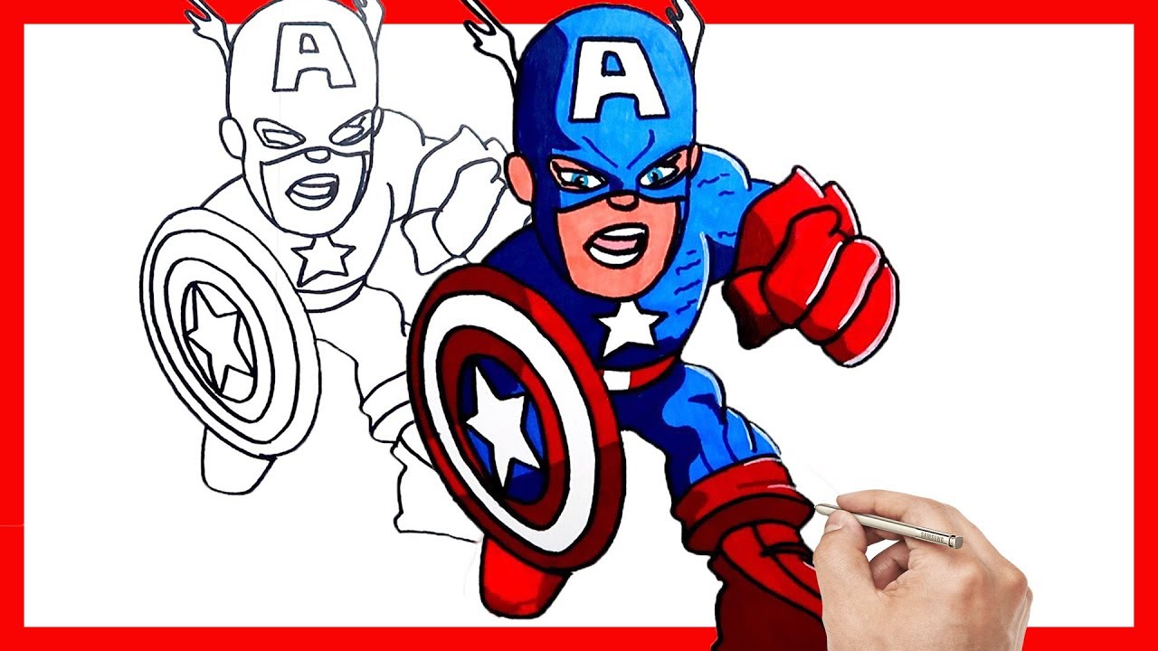 How To Draw Marvels Captain Of America Tutorial Avengers Infinity